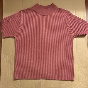 Studio Works Ribbed Mock Neck Top